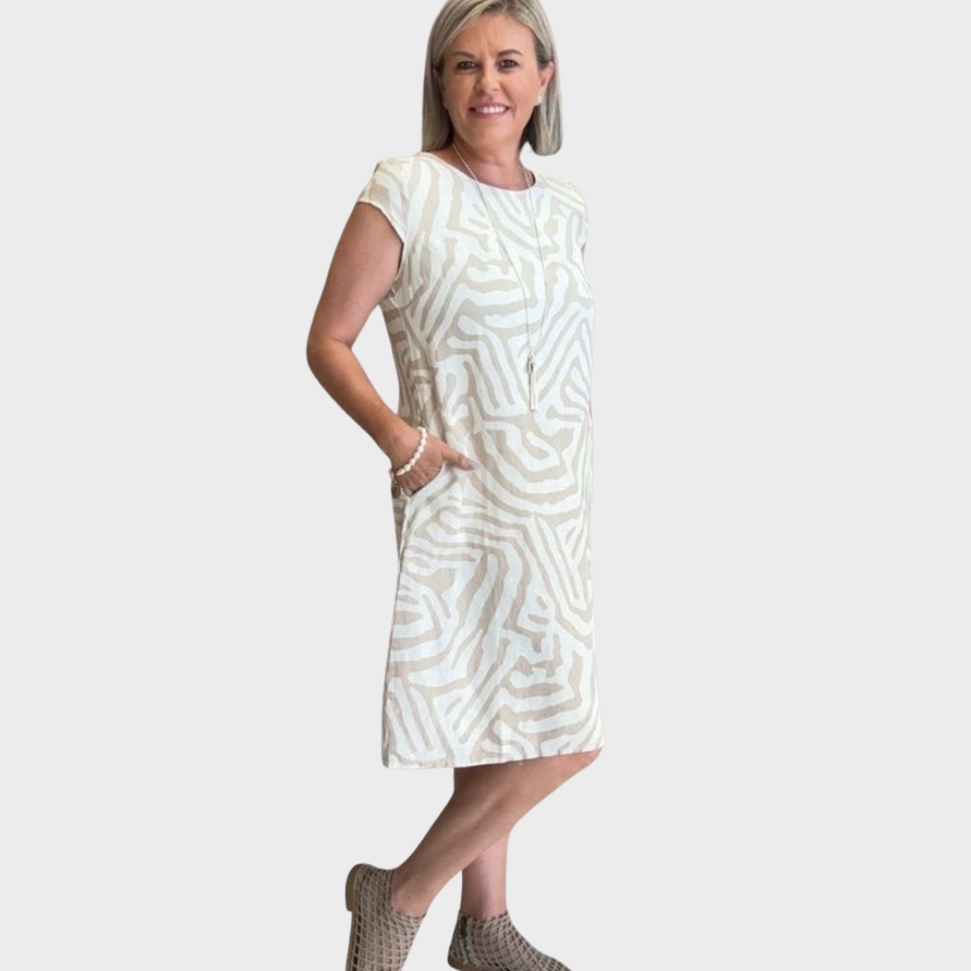 Дора - Летна рокля с кръгло деколте