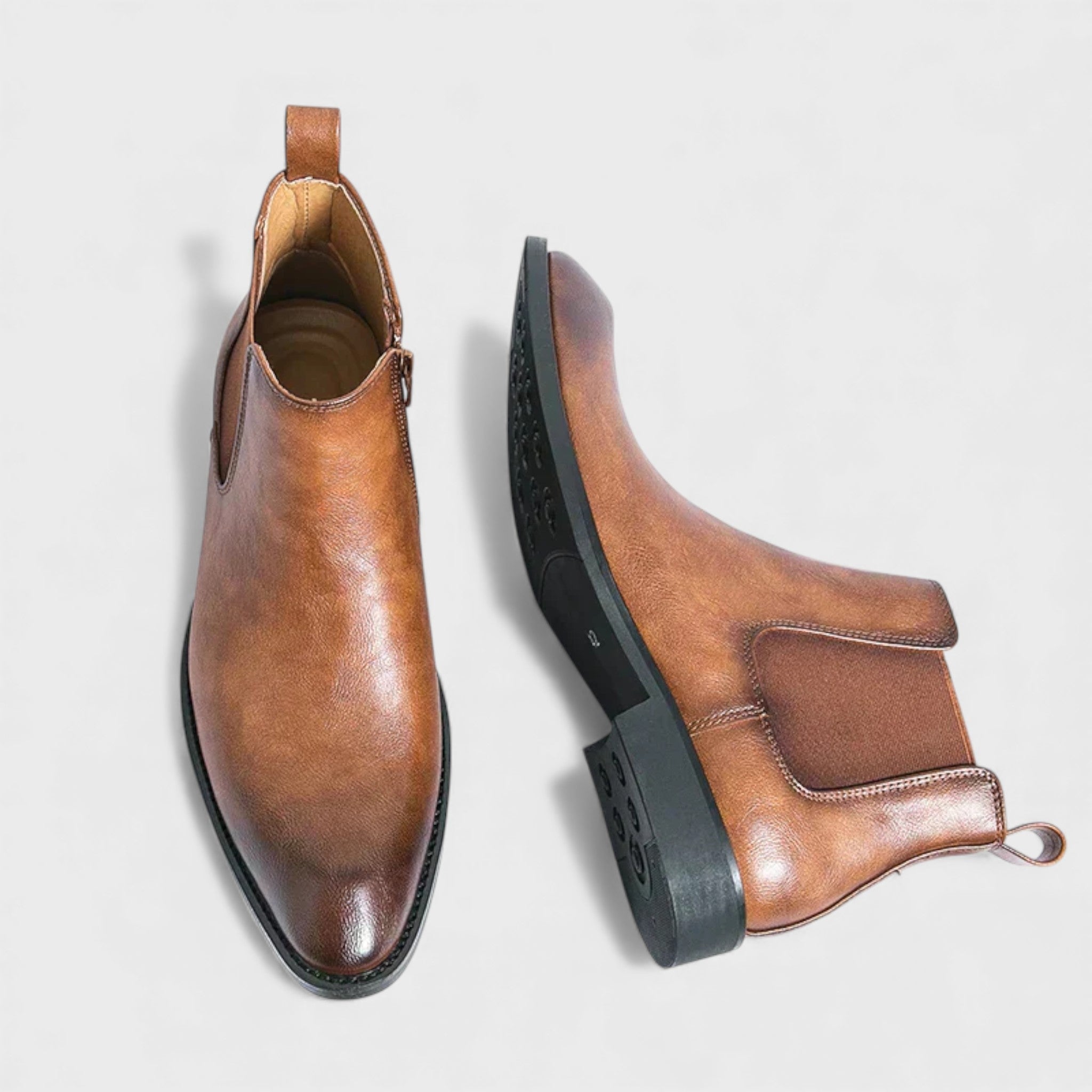 Александър | Кожени ботуши тип Chelsea с цип