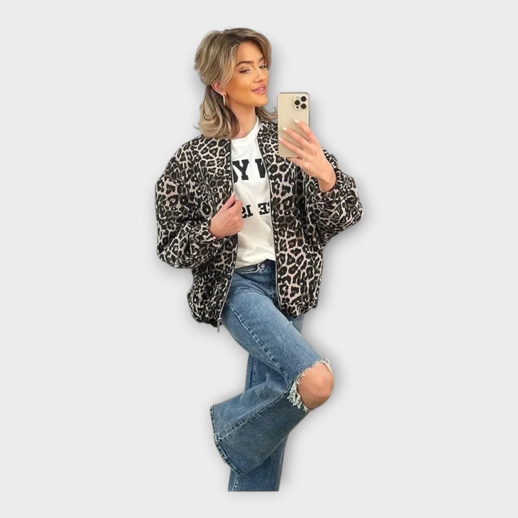 ЛИБУШЕ - Елегантен пуловер в сив цвят