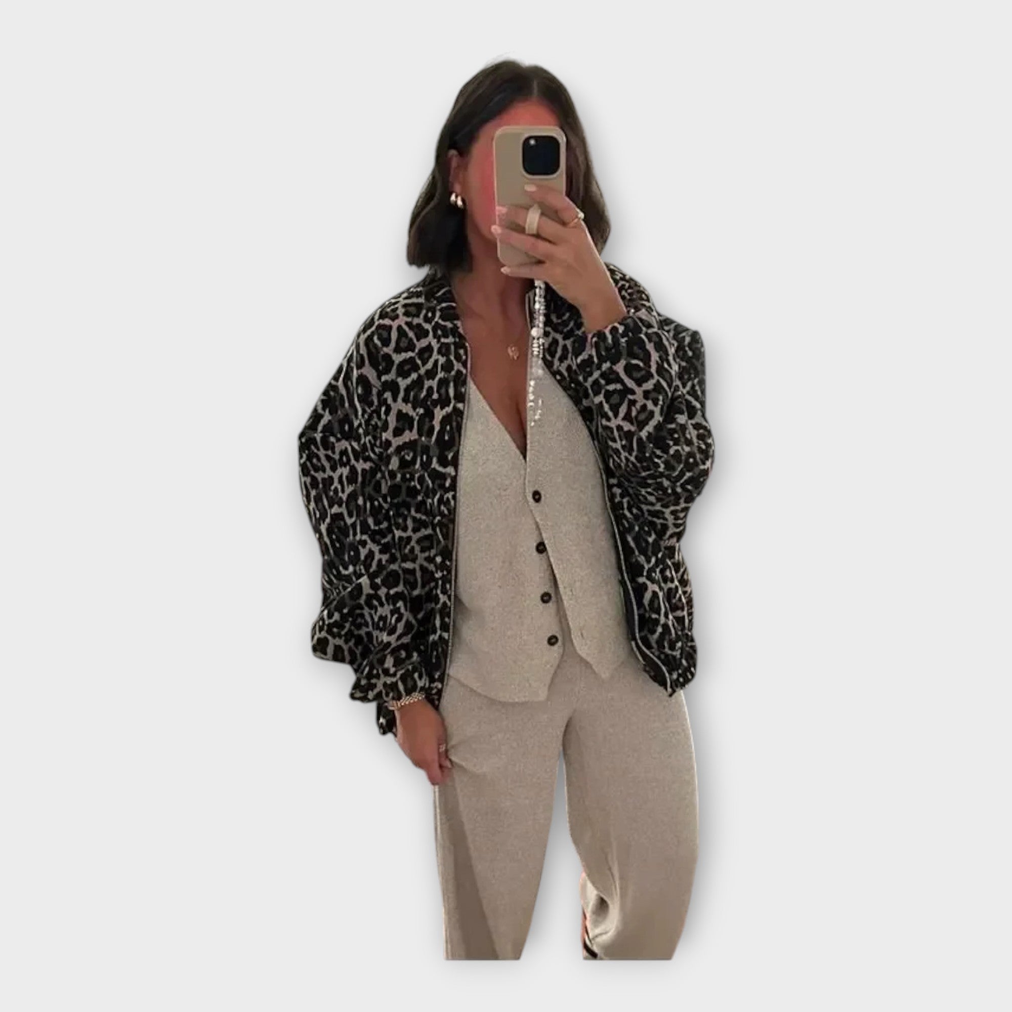 ЛИБУШЕ - Елегантен пуловер в сив цвят