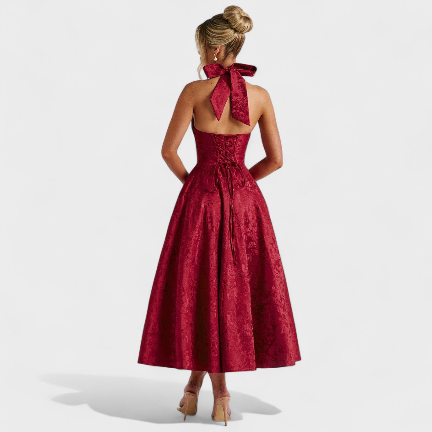 Жулиета – Миди рокля с халтер деколте