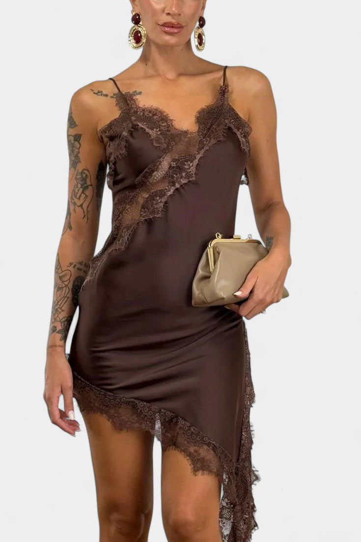 Катарина Мини Рокля с Презрамки и Дантела