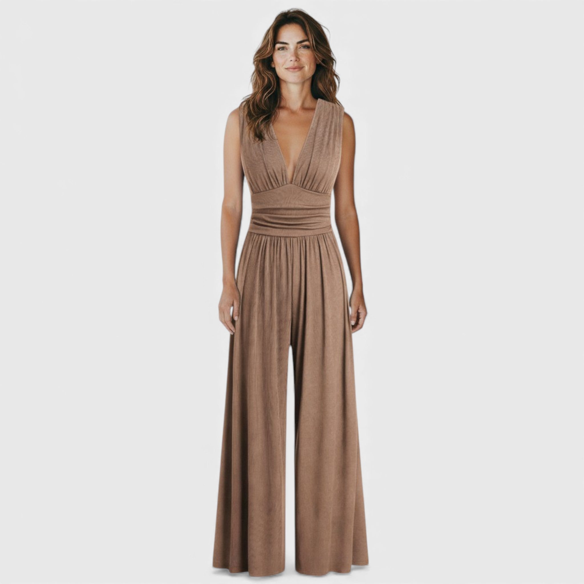 Виктория - Дълъг Гащеризон с Широки Крачоли и Висока Талия