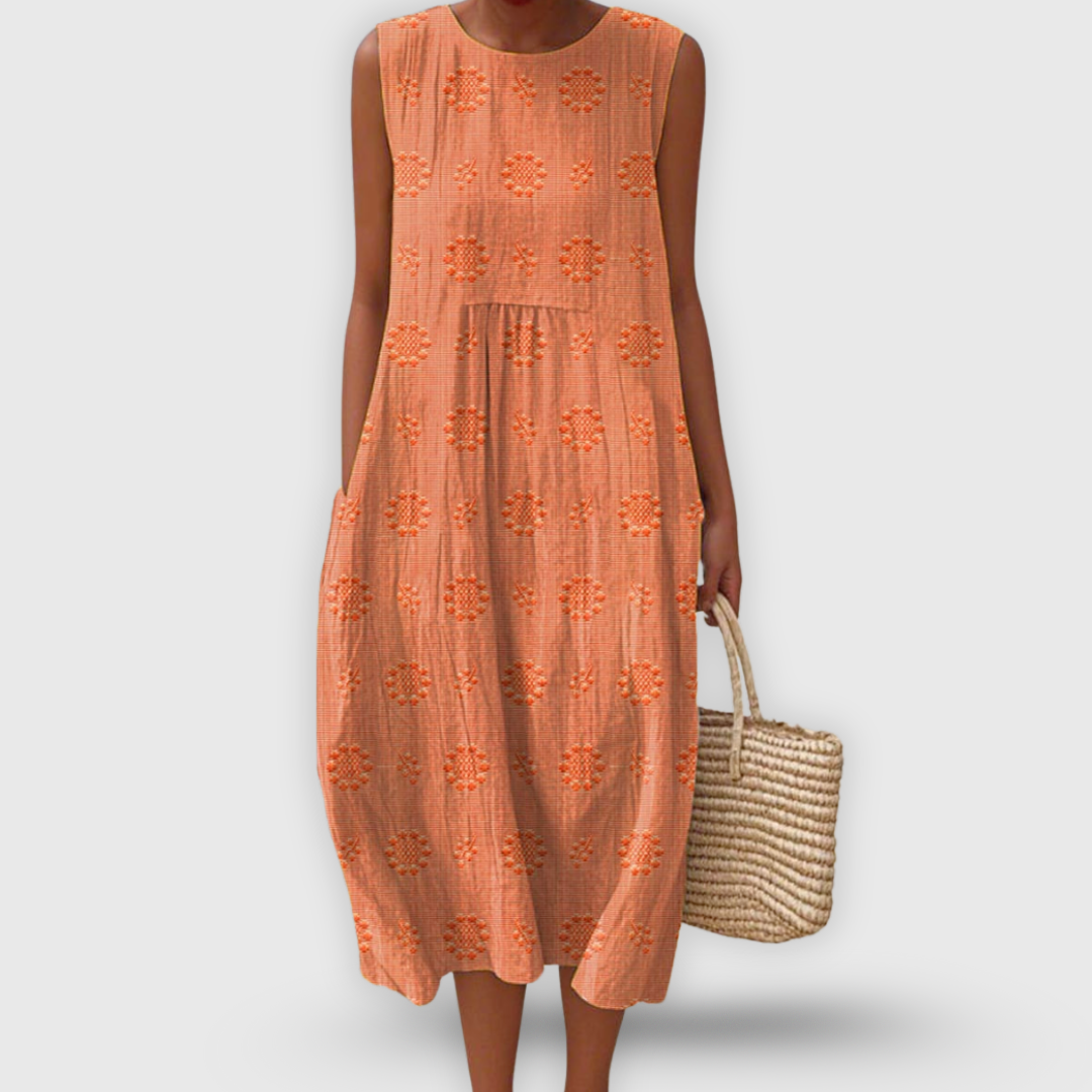 Amalina™ - Елегантна Памучна Рокля