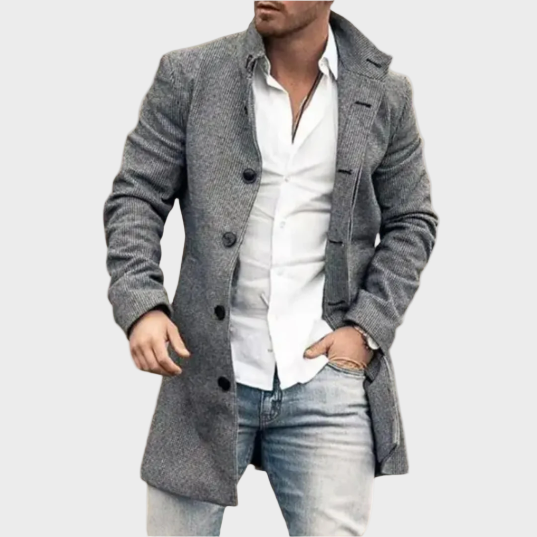 Мак - Стилен вълнен палто с рибена кост