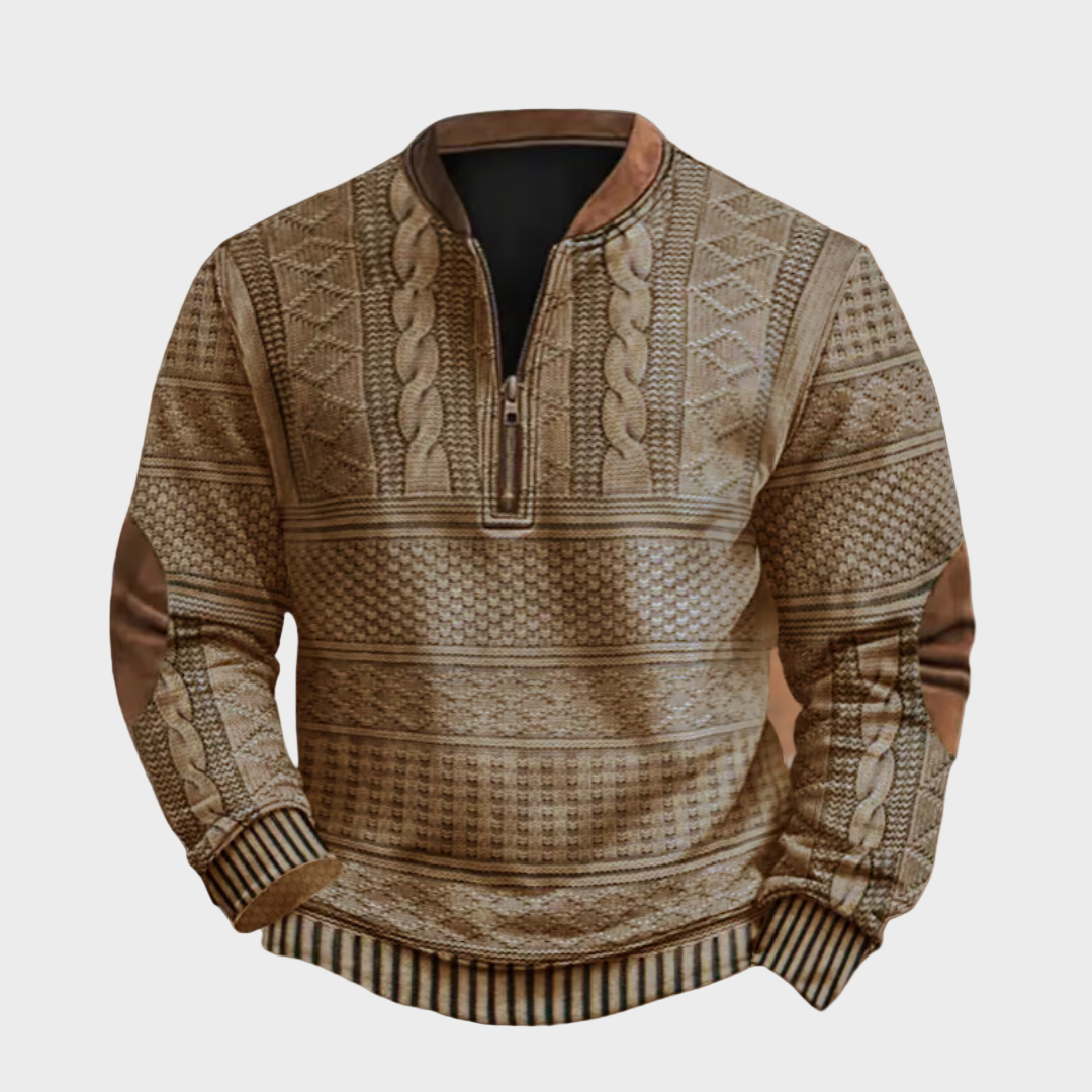 Даниел - Пуловер с цип до половината