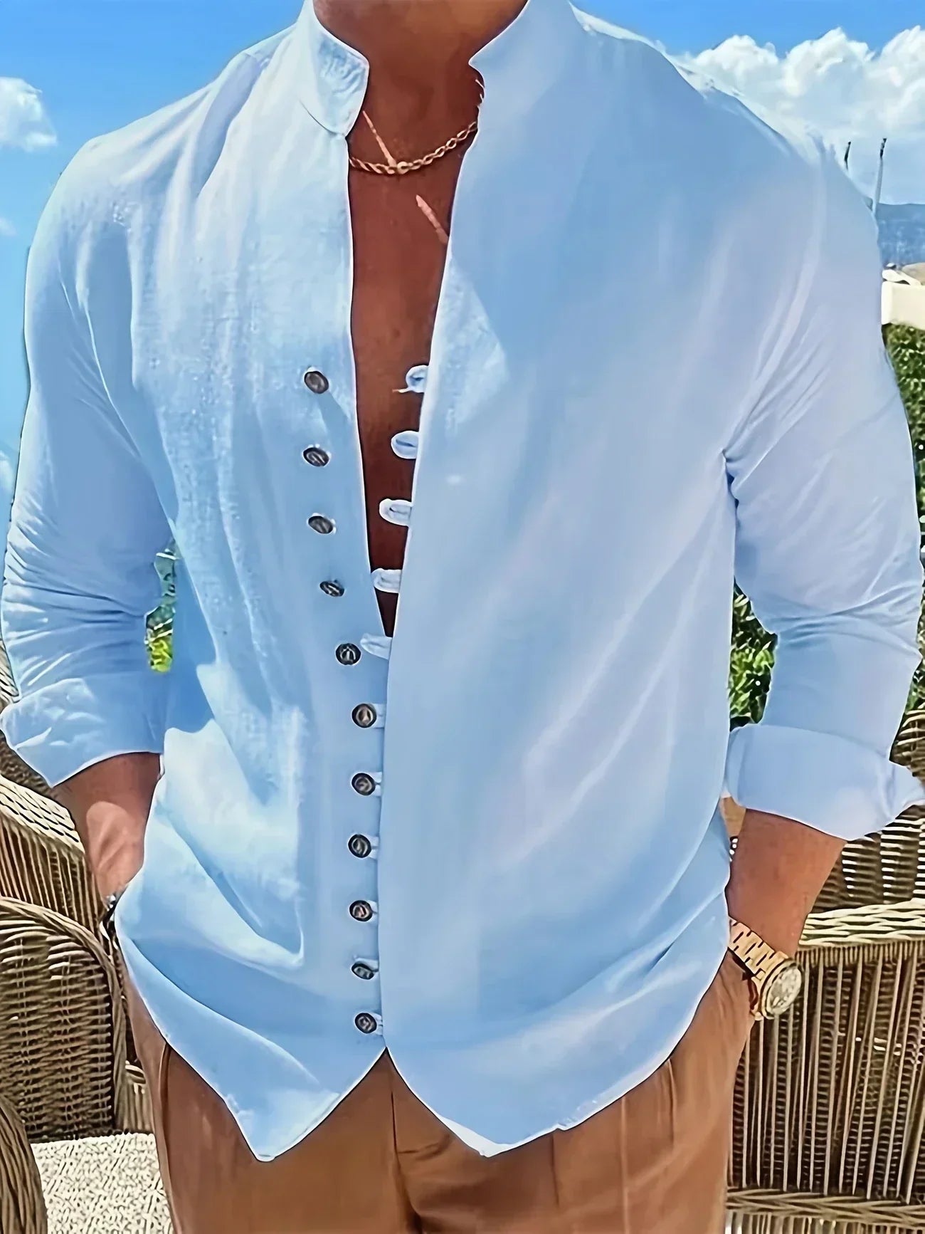 Орфей - Лека памучна риза с дълги ръкави