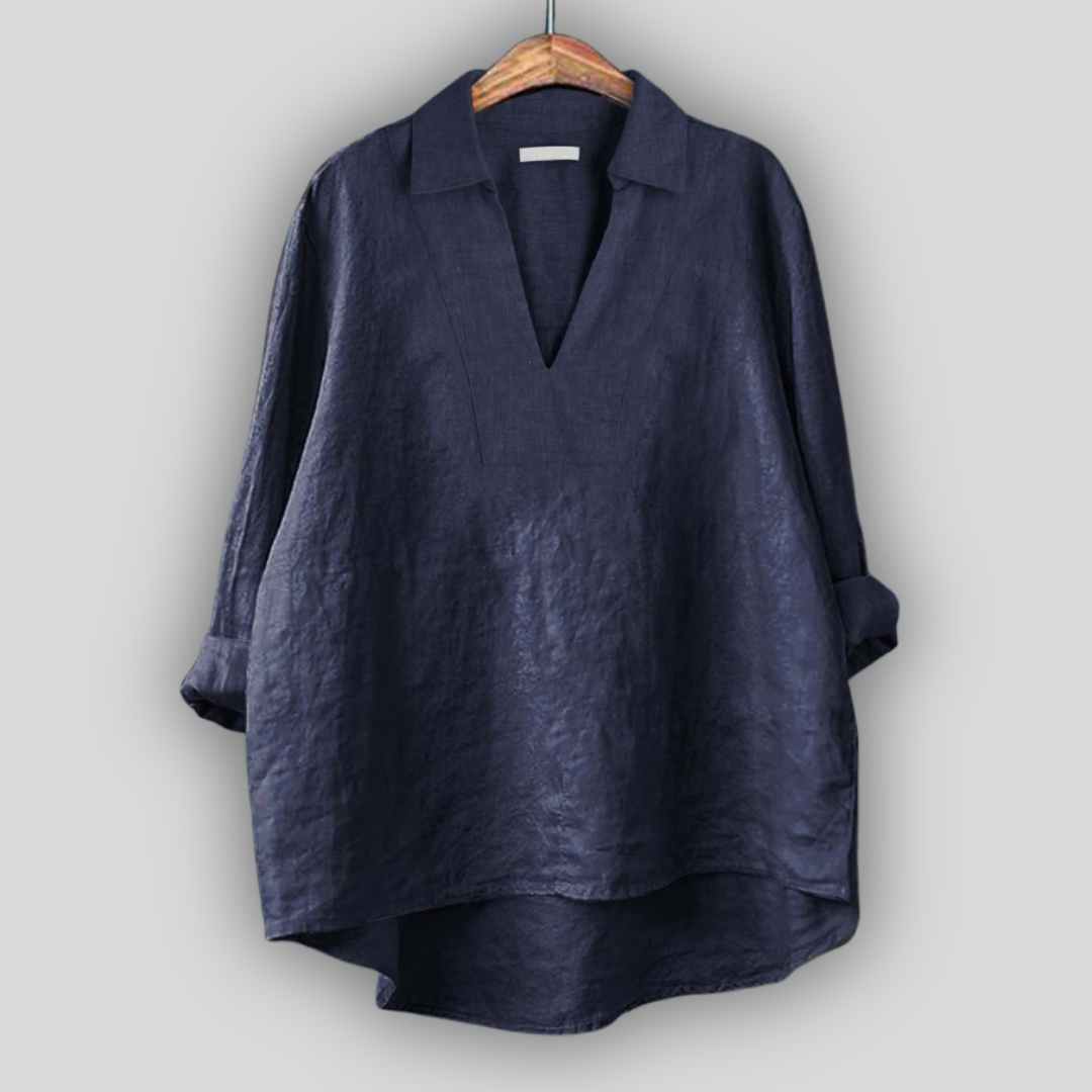 Ленена Блуза Сребърна Елегантност