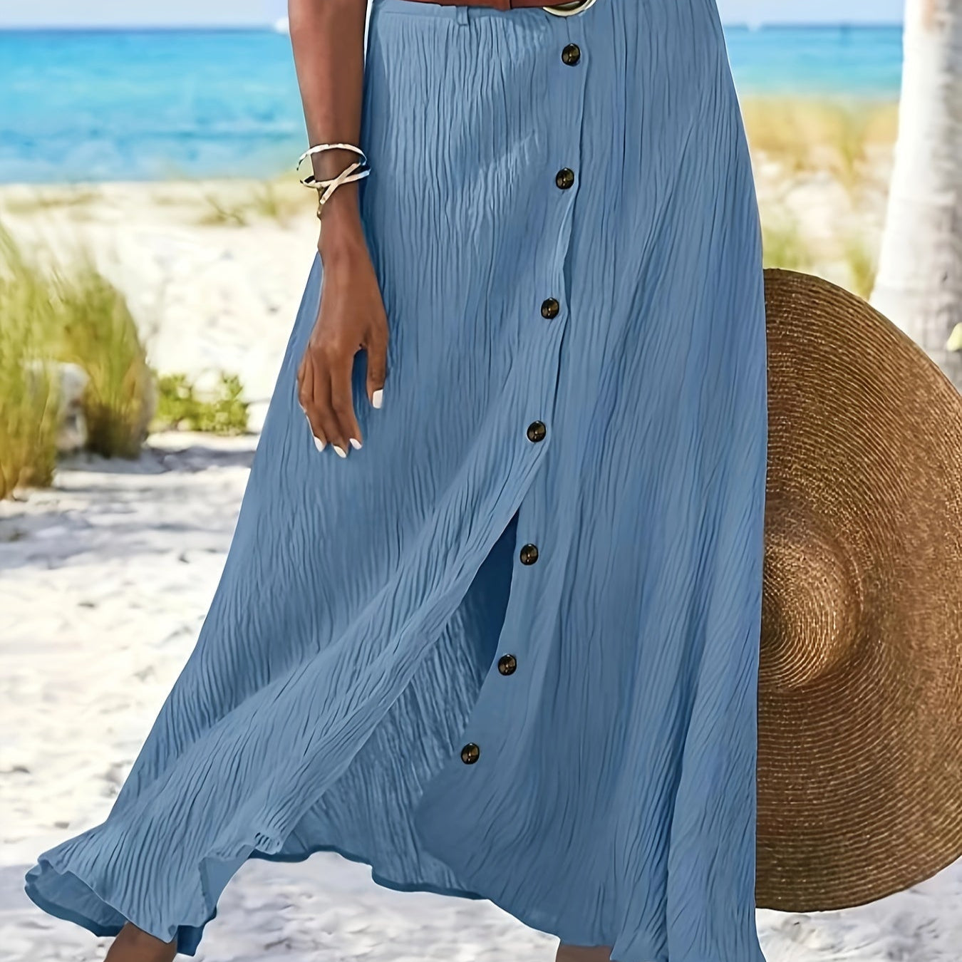 Полупрозрачна Миди Поличка с Разцепка