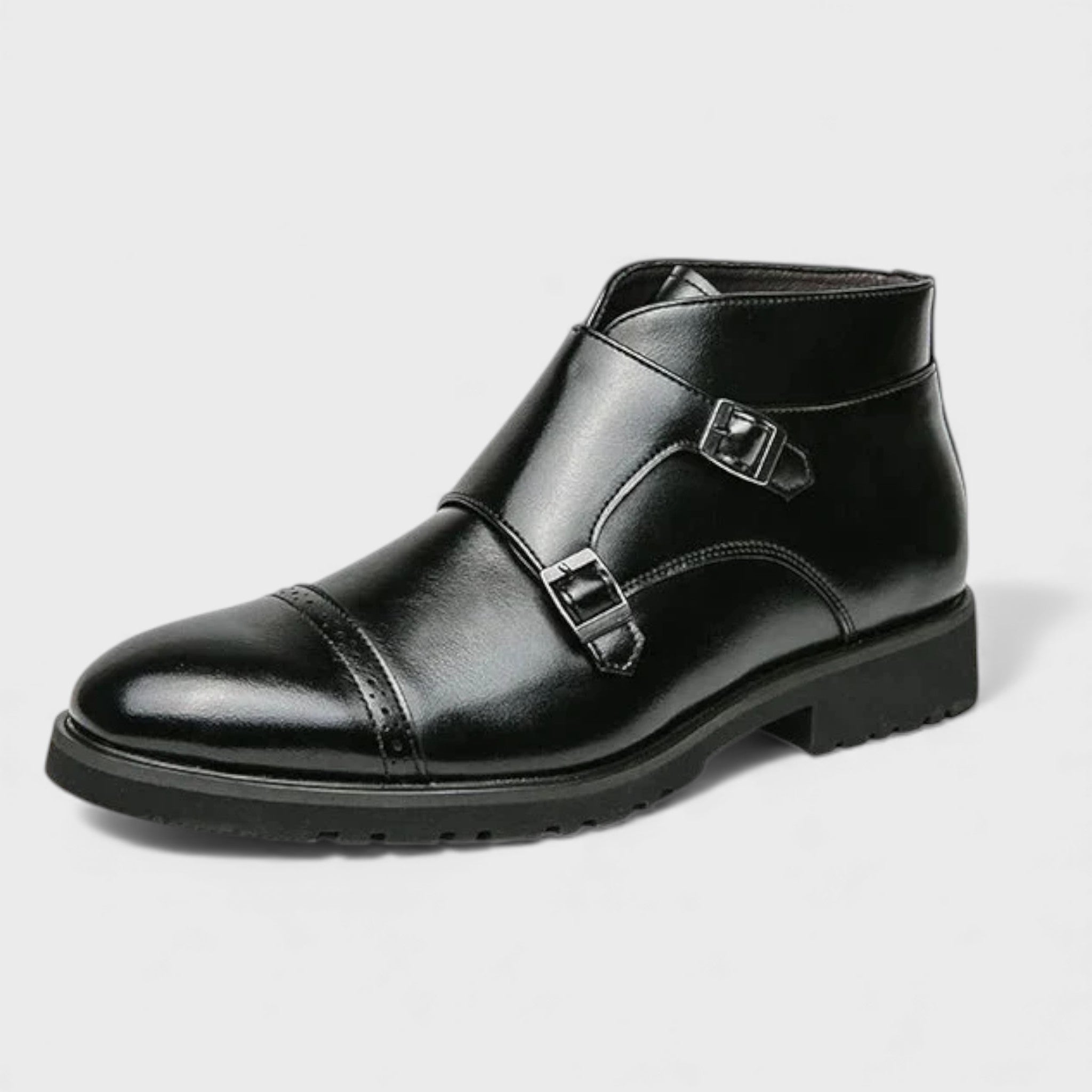 Васил | Двуипланкови кожени боти с монки каишки