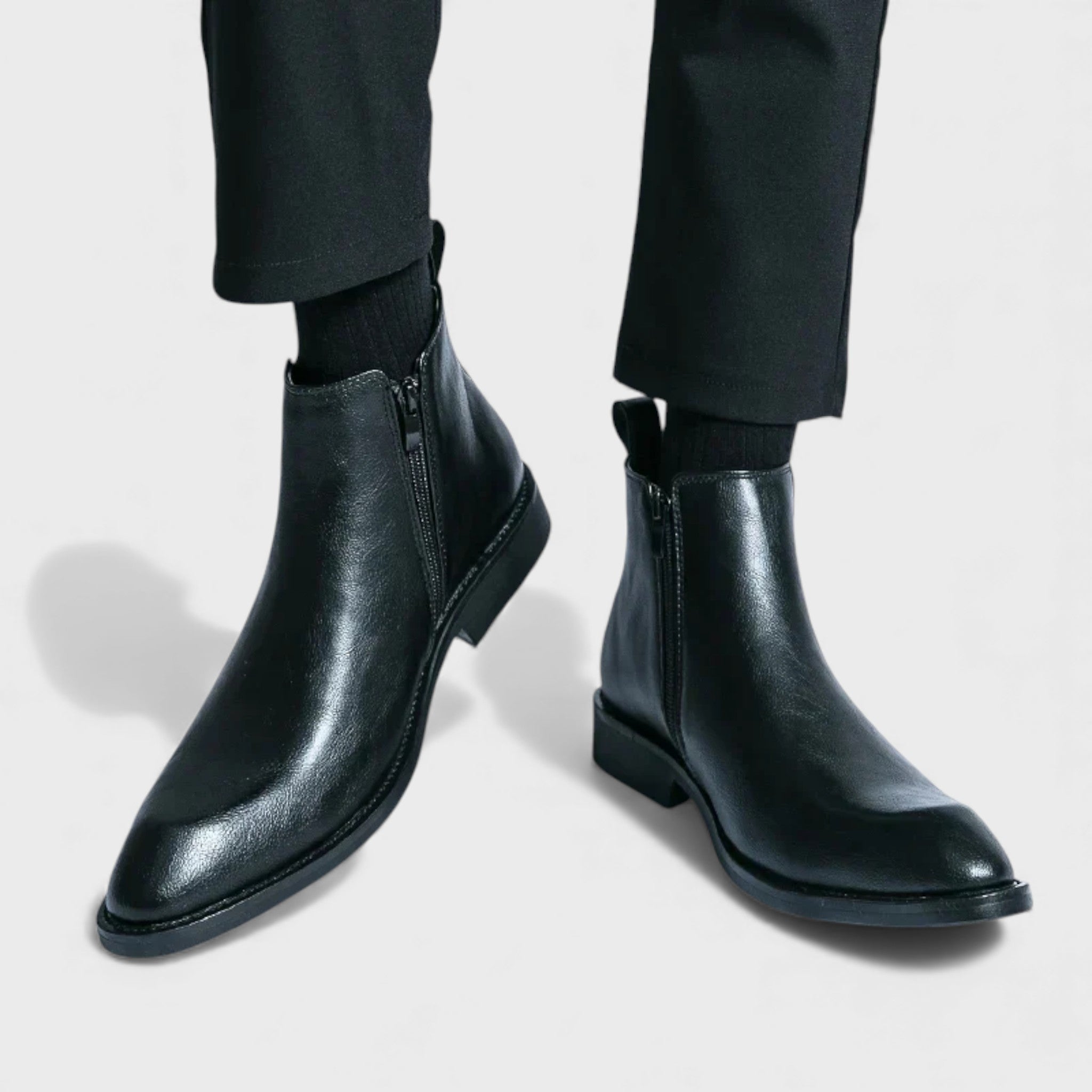 Александър | Кожени ботуши тип Chelsea с цип