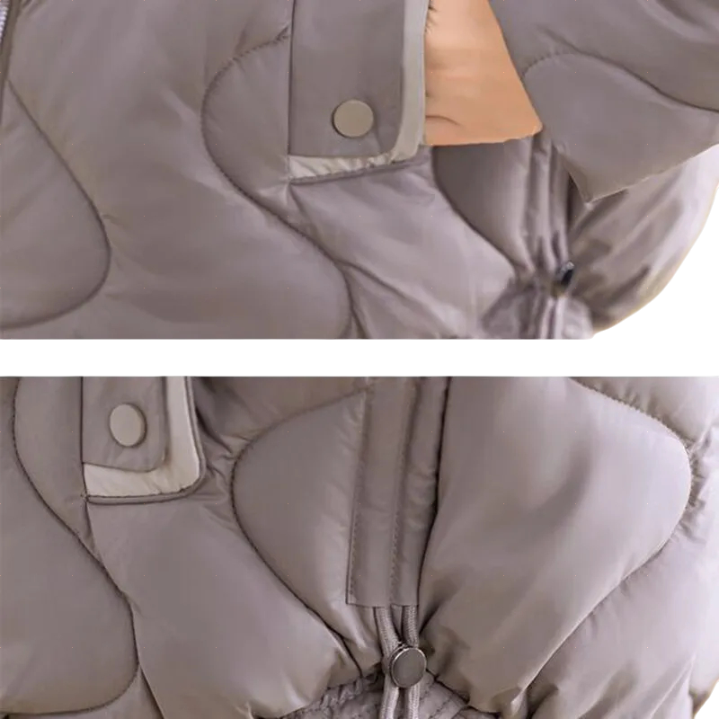 Стефания – Топла дамска зимна яка с качулка и стегнат дизайн