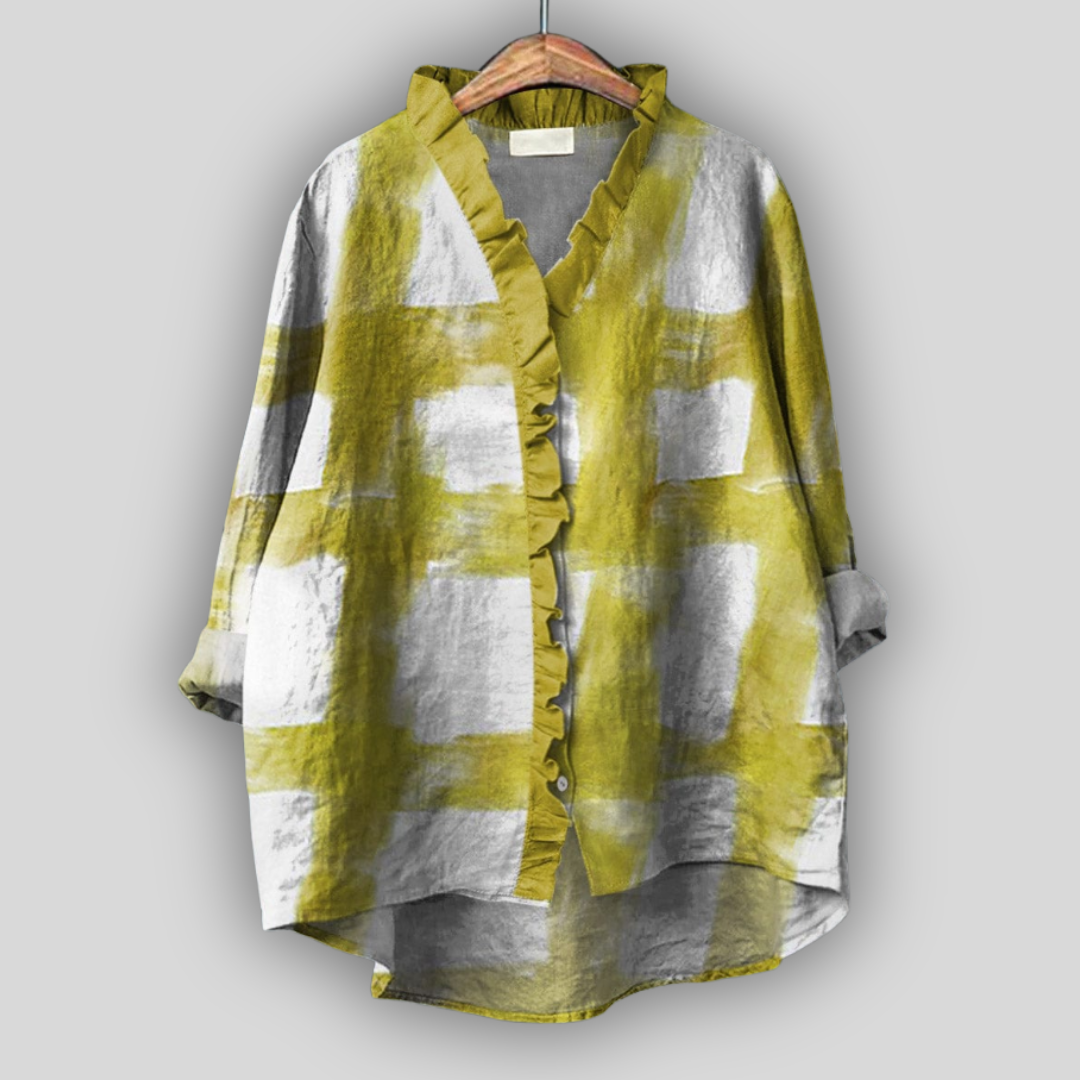 Ленена блуза с волани