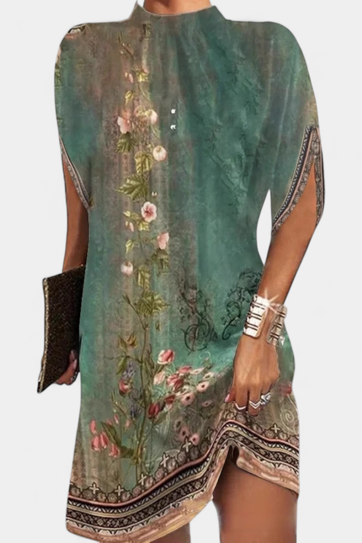 Ена Миди Рокля Без Временски Рамки с Кръгло Деколте