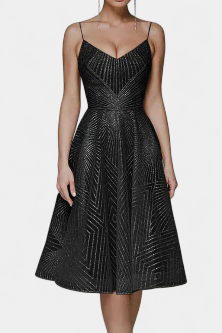 Драгана Дълга Рокля с Бродерия и А Силует