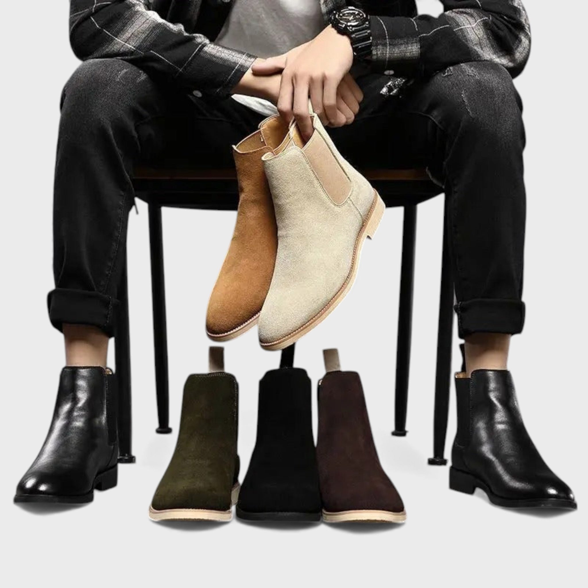 Ангел | Ботуши от кадифе стил Челси