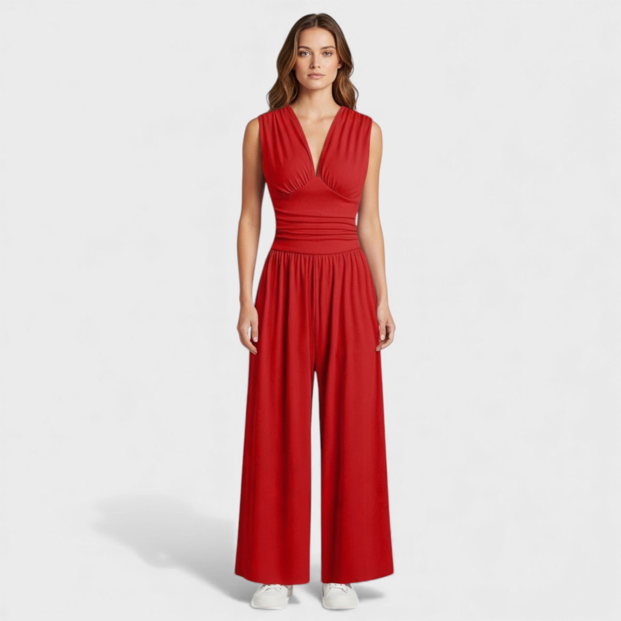 Виктория - Дълъг Гащеризон с Широки Крачоли и Висока Талия